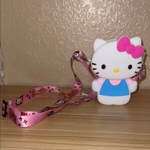Hello Kitty silicone crossbody bag with an adjustable pink strap